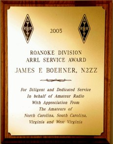 Roanoke Division Award Plaque